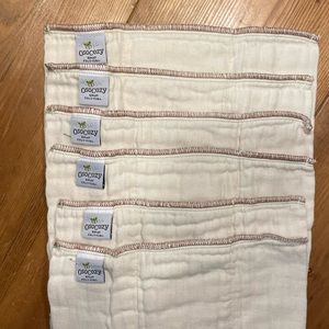 6 Osocozy Unbleached Prefolds